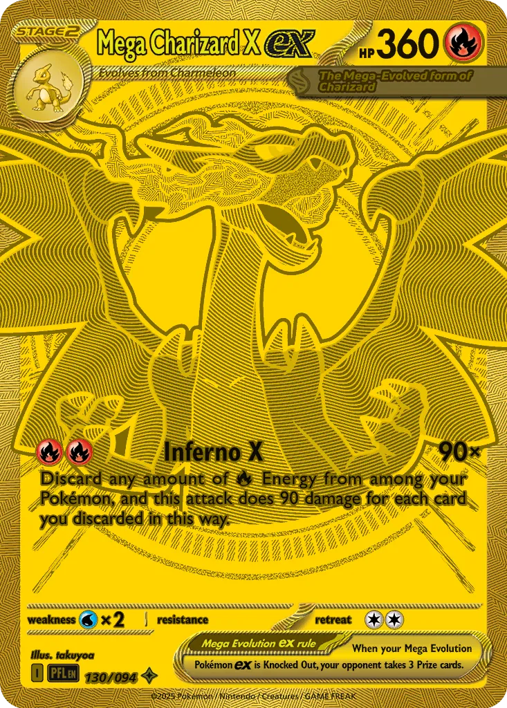 Mega Charizard X ex - 130/094 - Mega Hyper Rare (Inglés Foil NM)