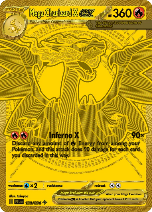 Mega Charizard X ex - 130/094 - Mega Hyper Rare (Inglés Foil NM)