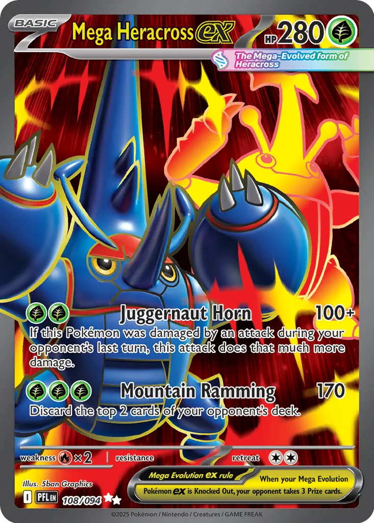 Mega Heracross ex - 108/094 - Ultra Rare (Inglés Foil NM)