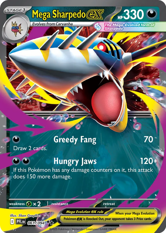 Mega Sharpedo ex - 061/094 - Double Rare (Inglés Foil NM)