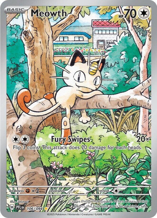 Meowth - 106/094 - Illustration Rare (Inglés Foil LP)