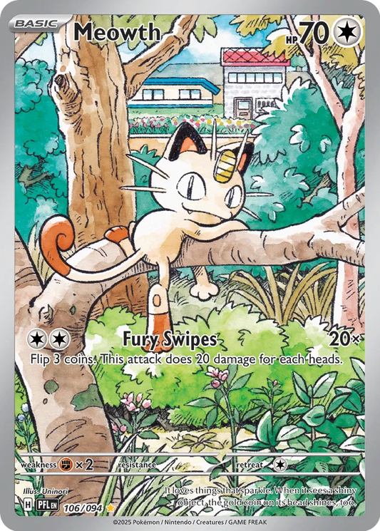 Meowth - 106/094 - Illustration Rare (Inglés Foil NM)
