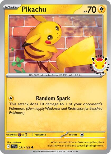 Pikachu (Pokemon Day 2026) - 051/162 - Common (Inglés Foil NM)