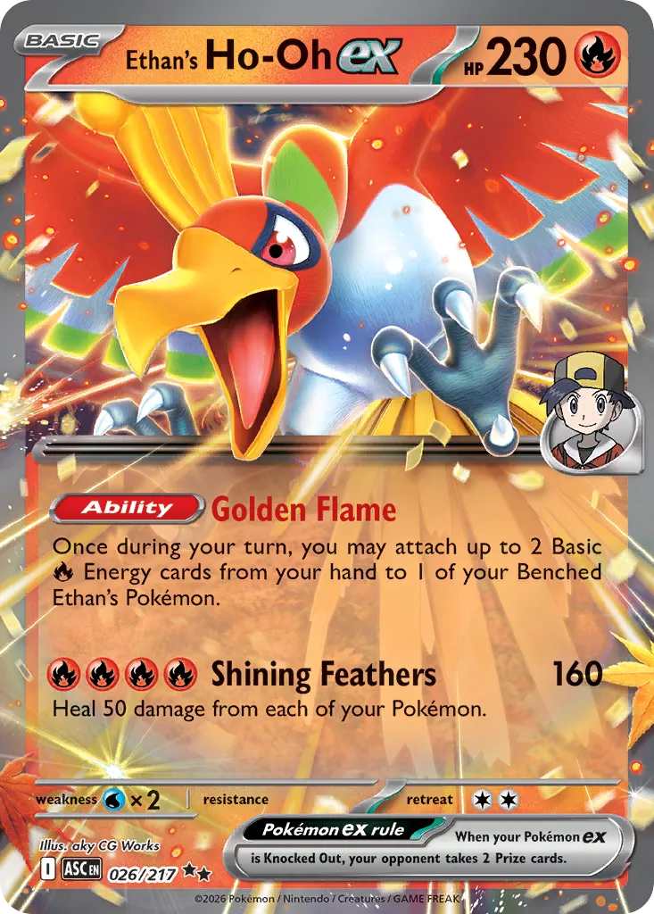 Ethan's Ho-Oh ex - 026/217 - Double Rare (Español Latino Foil NM)
