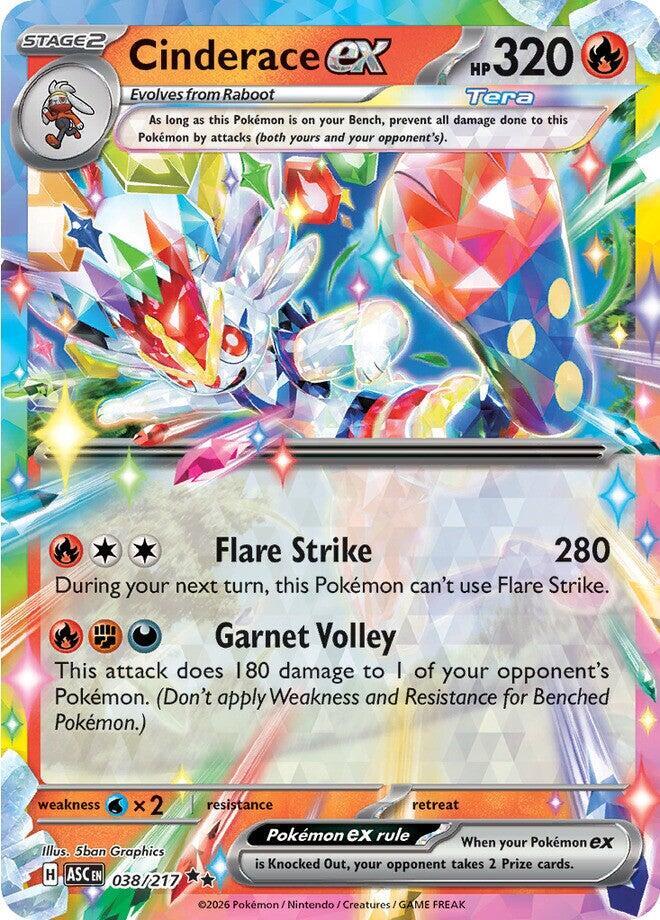 Cinderace ex - 038/217 - Double Rare (Inglés Foil NM)