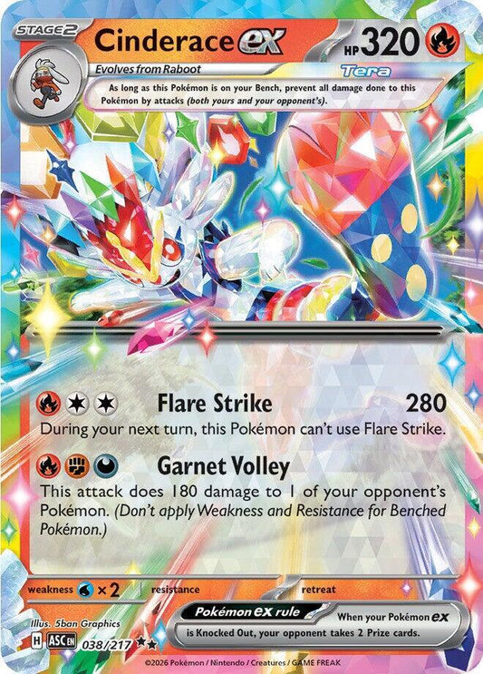Cinderace ex - 038/217 - Double Rare (Inglés Foil NM)