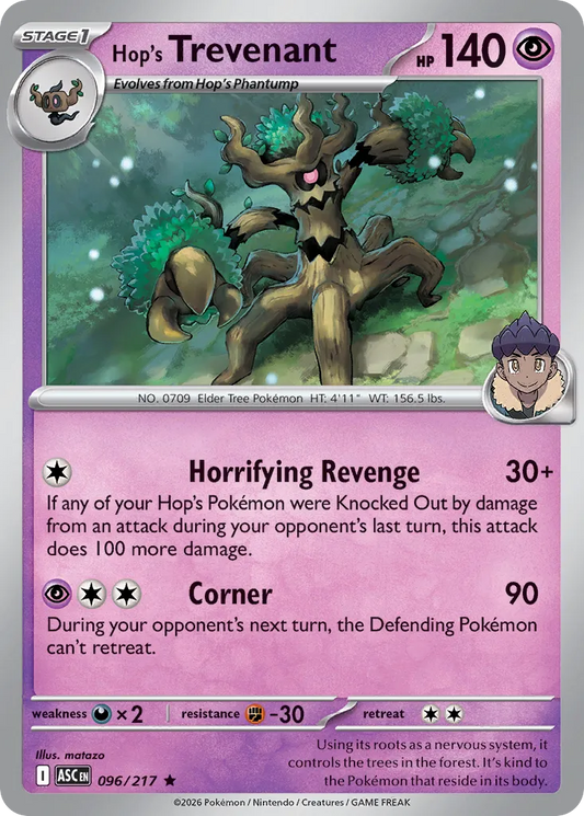 Hop's Trevenant - 096/217 - Rare (Inglés Foil NM)