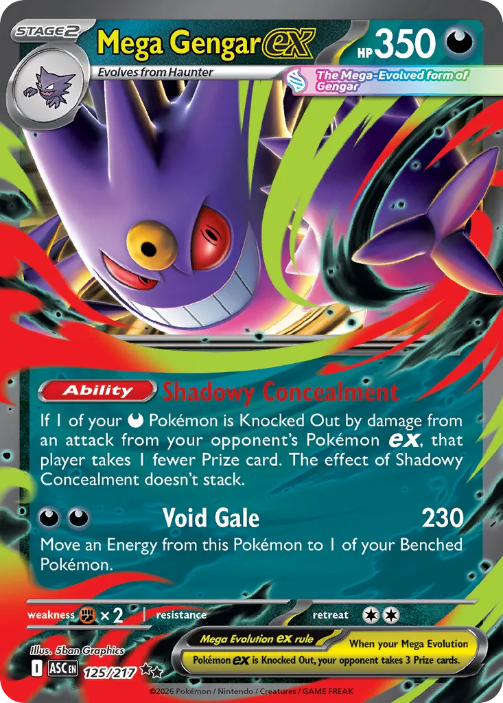 Mega Gengar ex - 125/217 - Double Rare (Inglés Foil NM)