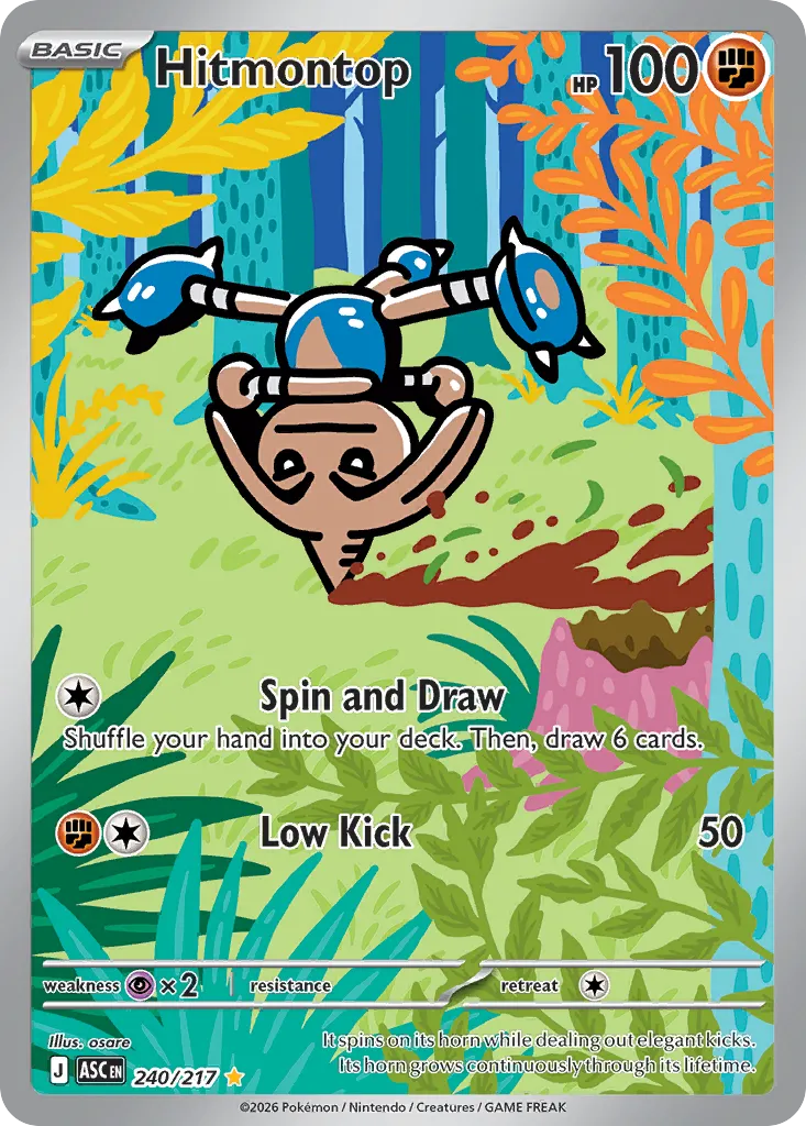 Hitmontop - 240/217 - Illustration Rare (Español Foil NM)