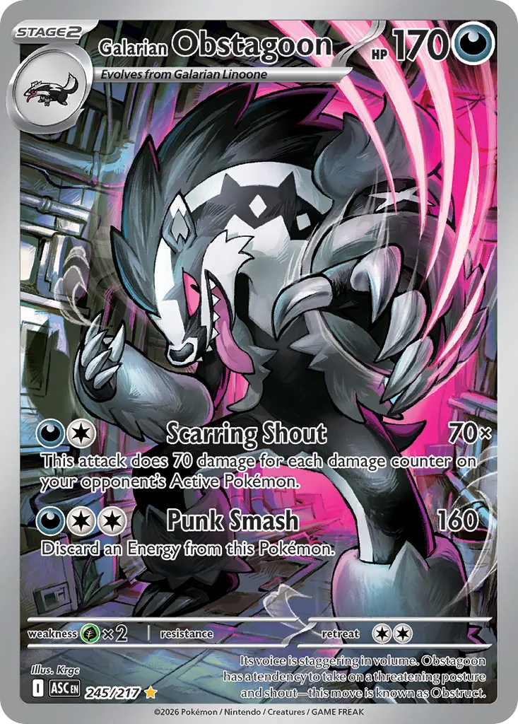 Galarian Obstagoon - 245/217 - Illustration Rare (Inglés Foil NM)