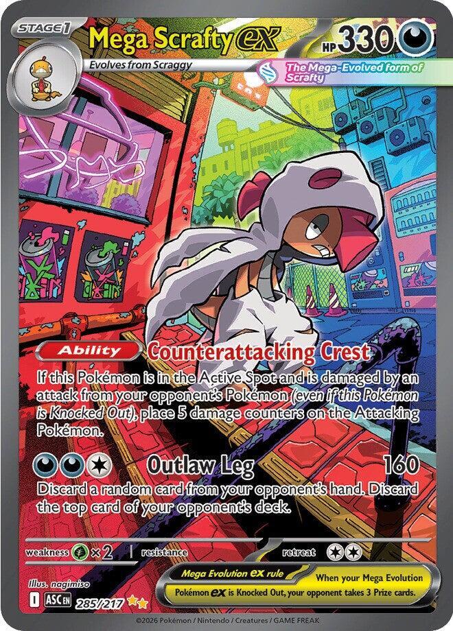 Mega Scrafty ex - 285/217 - Special Illustration Rare (Inglés Foil NM)