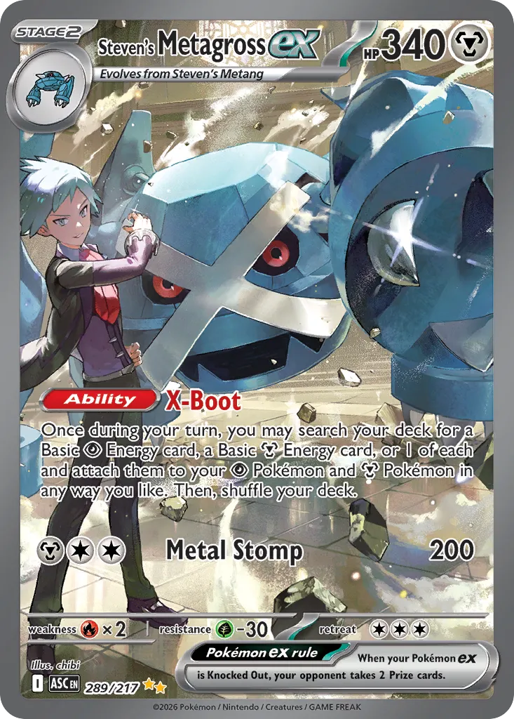 Steven's Metagross ex - 289/217 - Special Illustration Rare (Inglés Foil NM)