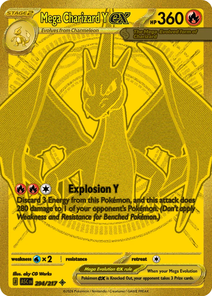 Mega Charizard Y ex - 294/217 - Mega Hyper Rare (Inglés Foil NM)