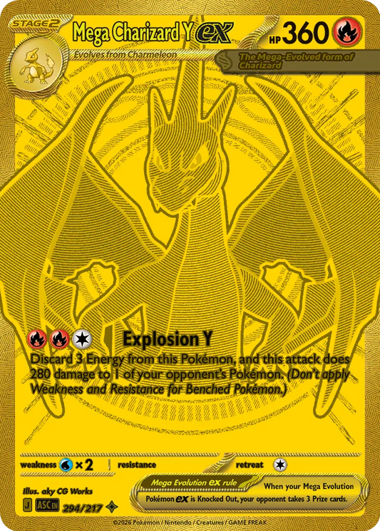 Mega Charizard Y ex - 294/217 - Mega Hyper Rare (Inglés Foil NM)