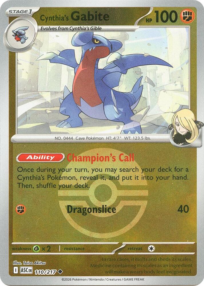 Cynthia's Gabite (Poke Ball) - 110/217 - Uncommon (Español Reverse Holo NM)