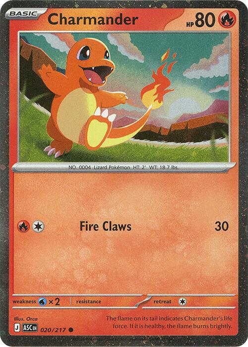 Charmander - 020/217 (Cosmos Holo) - 020/217 - Common (Inglés Foil NM)