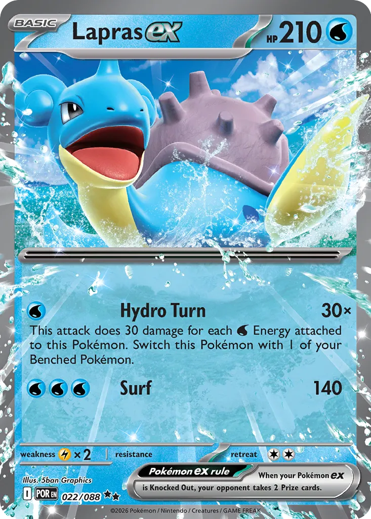Lapras ex - 022/088 - Double Rare (Inglés Foil NM)