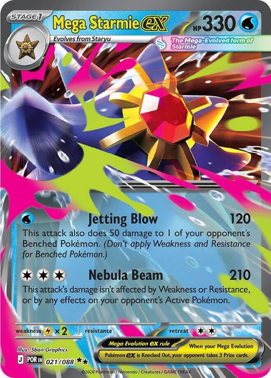 Mega Starmie ex - 021/088 - Double Rare (Inglés Foil NM)