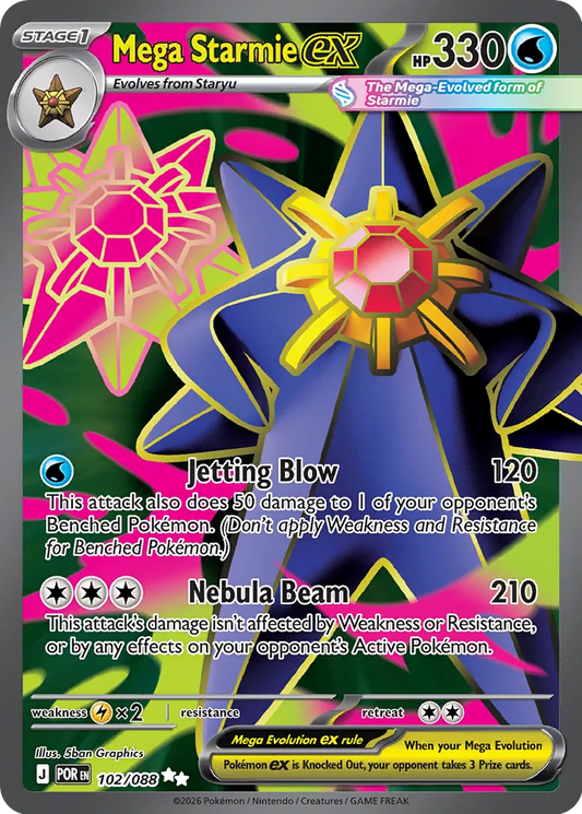 Mega Starmie ex - 102/088 - Ultra Rare (Español Foil LP)