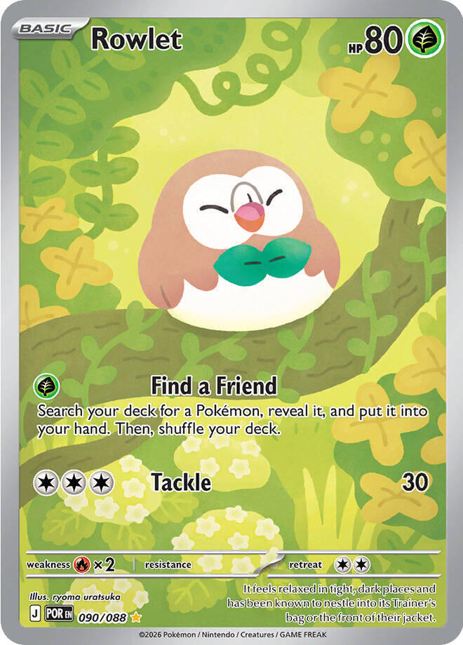 Rowlet - 090/088 - Illustration Rare (Inglés Foil NM)
