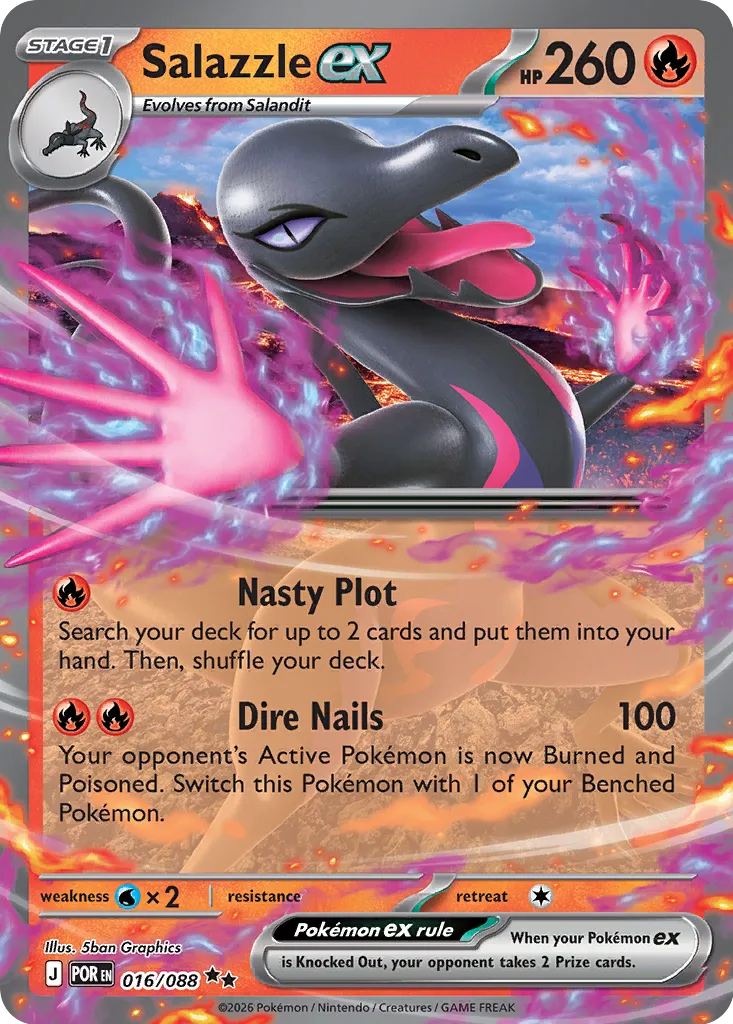Salazzle ex - 016/088 - Double Rare (Inglés Foil NM)