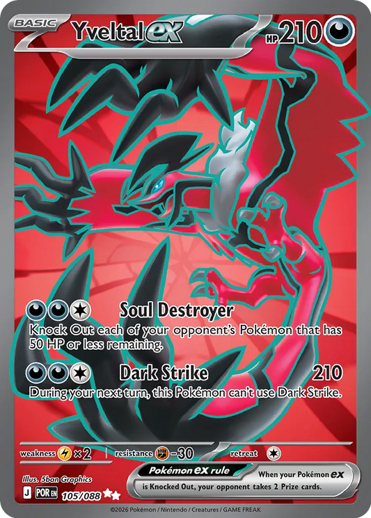Yveltal ex - 105/088 - Ultra Rare (Inglés Foil NM)