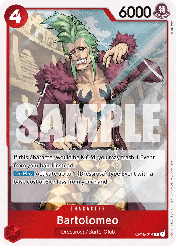 Bartolomeo - OP15-014 - Rare Foil (Inglés Foil NM)