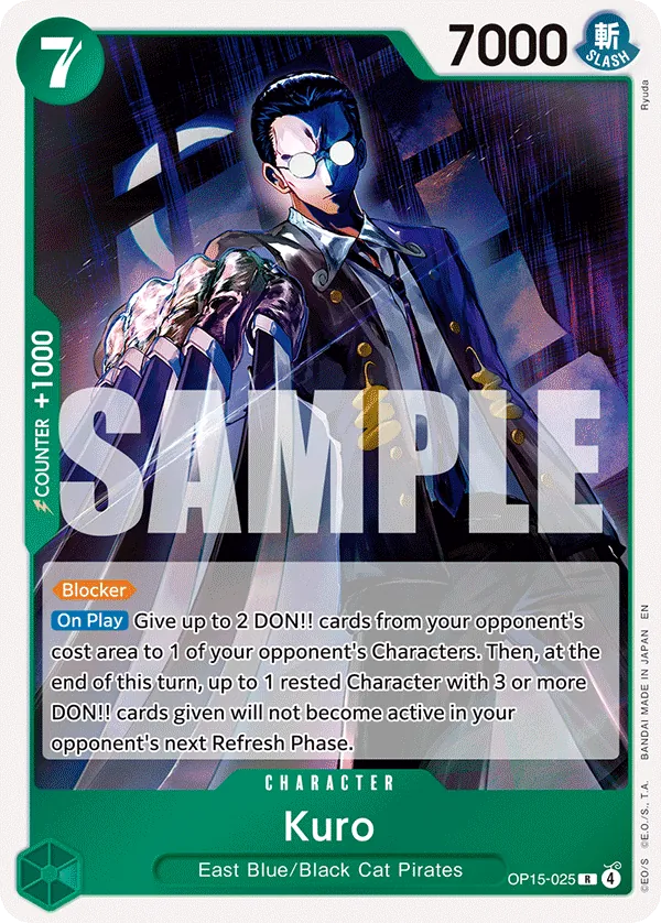Kuro - OP15-025 - Rare Foil (Inglés Foil NM)