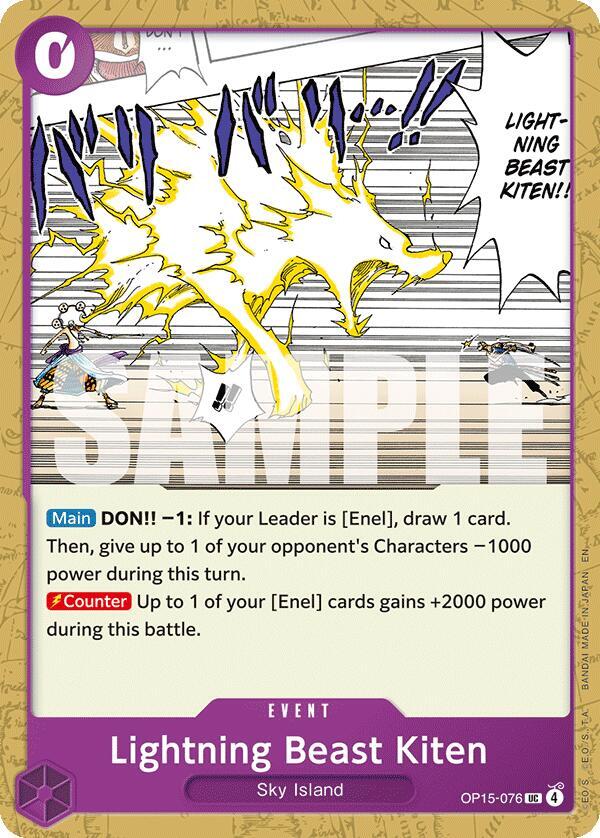 Lightning Beast Kiten - OP15-076 - Uncommon (Inglés NM)