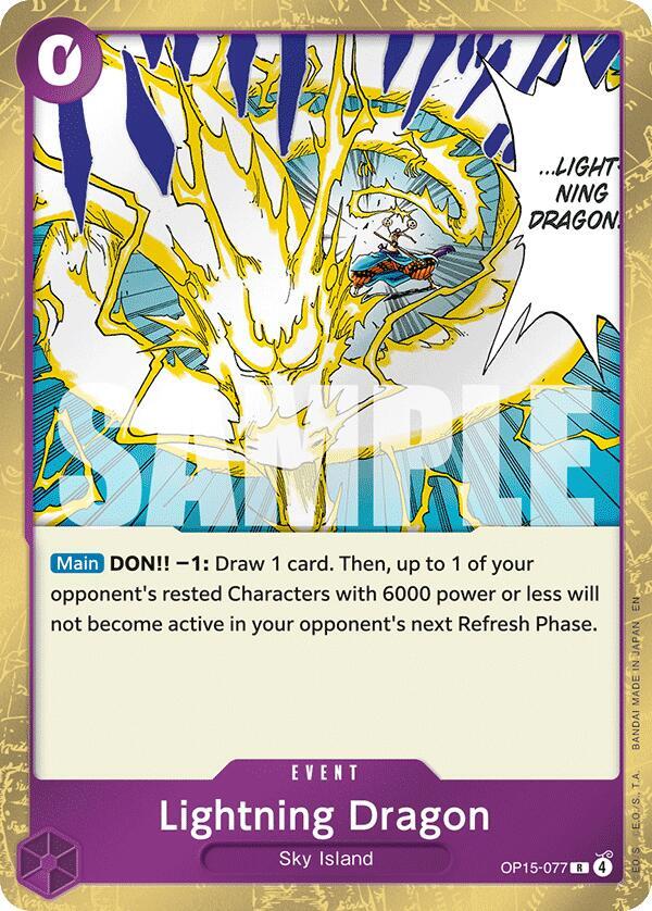 Lightning Dragon - OP15-077 - Rare Foil (Inglés Foil NM)