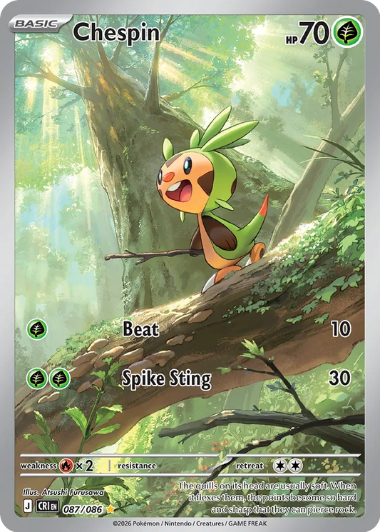 Chespin - 087/086 - Illustration Rare (Inglés Foil NM)