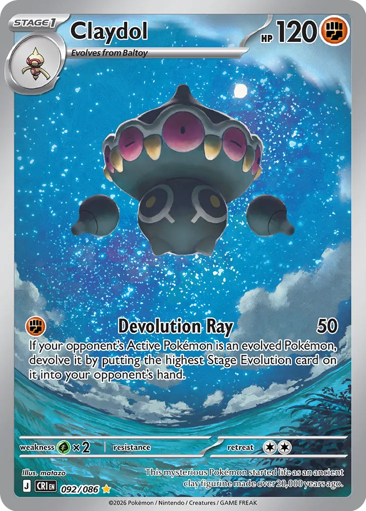 Claydol - 092/086 - Illustration Rare (Inglés Foil NM)