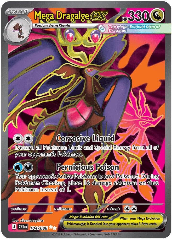 Mega Dragalge ex - 104/086 - Ultra Rare (Inglés Foil NM)