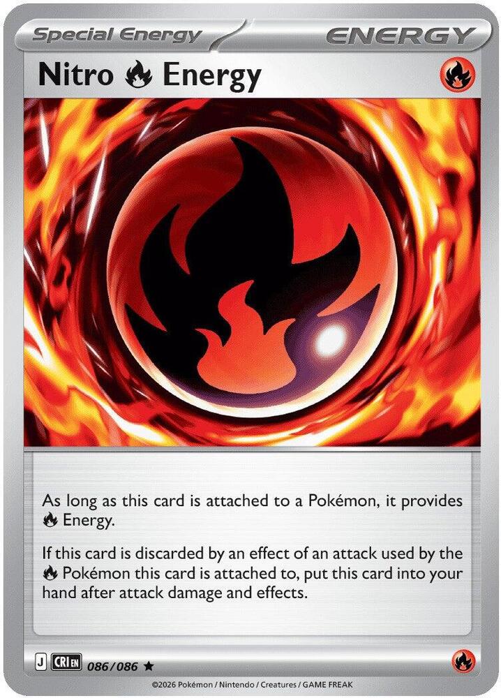 Nitro Fire Energy - 086/086 - Rare (Inglés Foil NM)