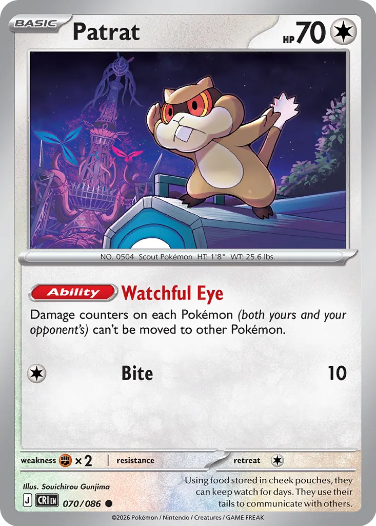 Patrat - 070/086 - Common (Inglés Reverse Holo NM)