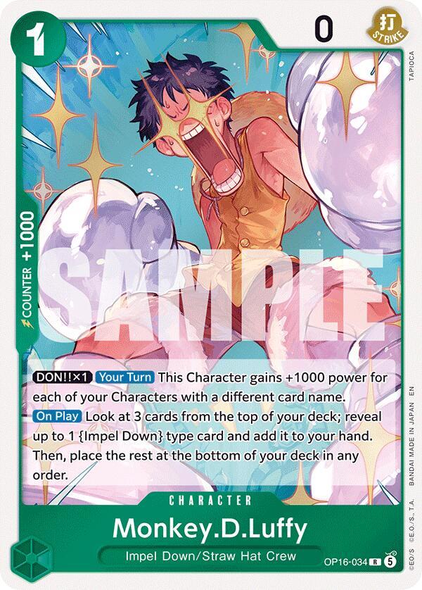 Monkey.D.Luffy (034) - OP16-034 - Rare Foil (Inglés Foil NM)