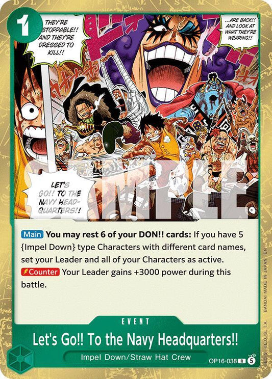 Let's Go!! To the Navy Headquarters.. - OP16-038 - Rare Foil (Inglés Foil NM)