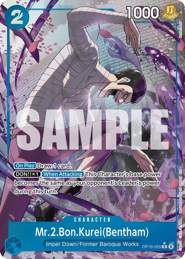 Mr.2.Bon.Kurei(Bentham) (055) (Alternate Art) - OP16-055 - Rare Foil (Inglés Foil NM)