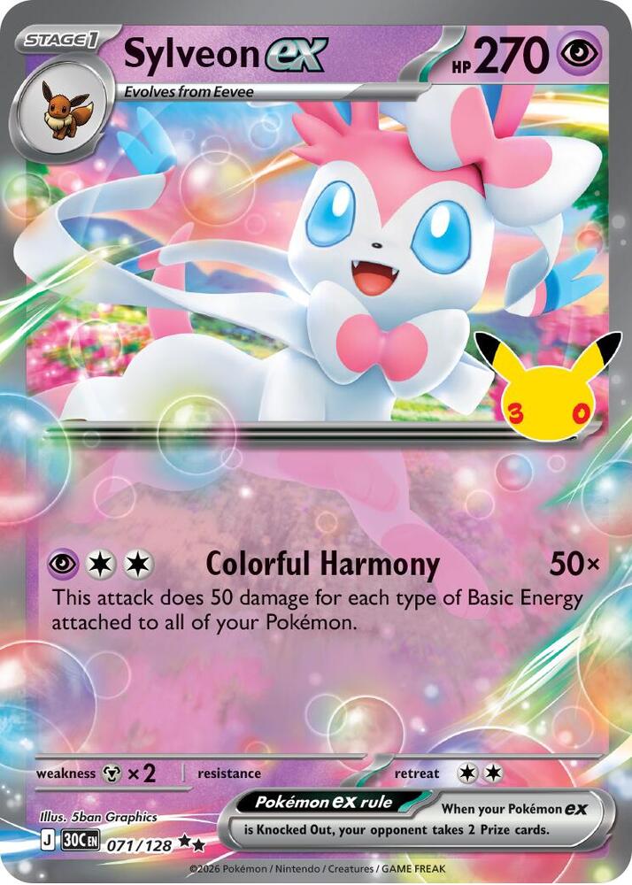 Sylveon ex - 071/128 - Double Rare (Inglés Foil NM)