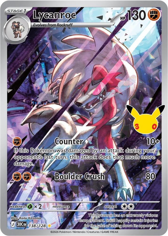 Lycanroc - 138/128 - Illustration Rare (Inglés Foil NM)