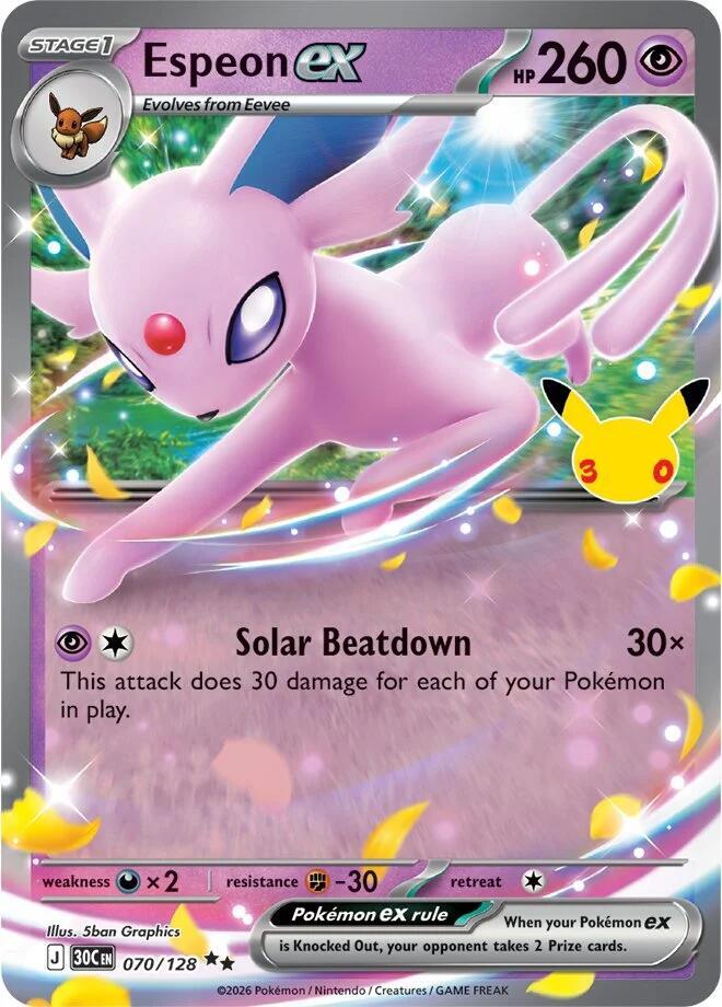 Espeon ex - 070/128 - Double Rare (Inglés Foil NM)