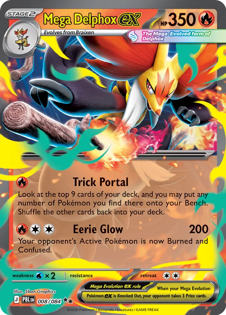 Mega Delphox ex - 008/084 - Double Rare (Inglés Foil NM)
