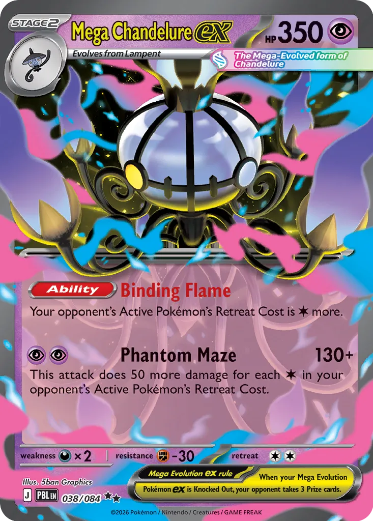 Mega Chandelure ex - 038/084 - Double Rare (Inglés Foil NM)