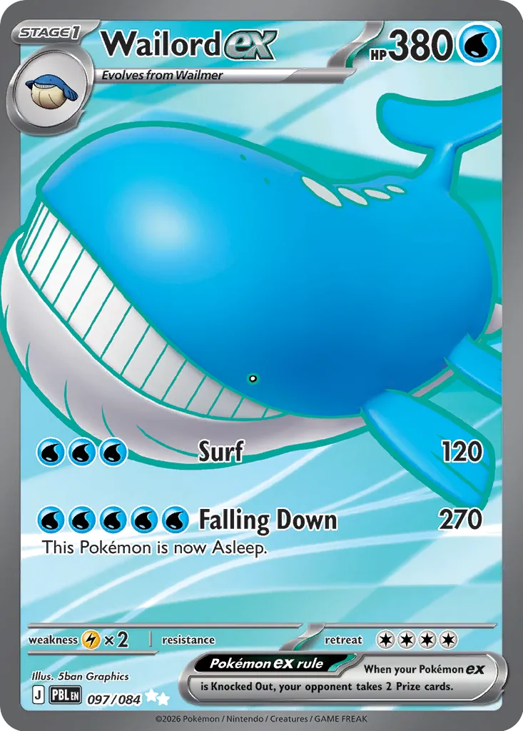 Wailord ex - 097/084 - Ultra Rare (Inglés Foil NM)