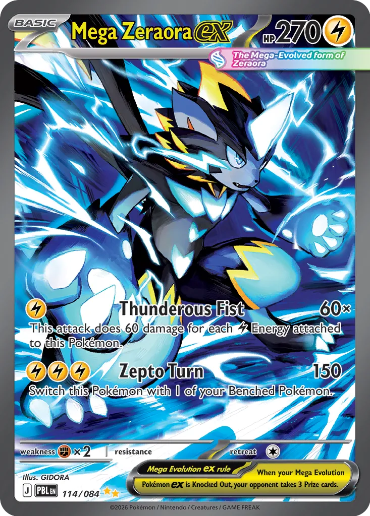 Mega Zeraora ex - 114/084 - Special Illustration Rare (Inglés Foil NM)