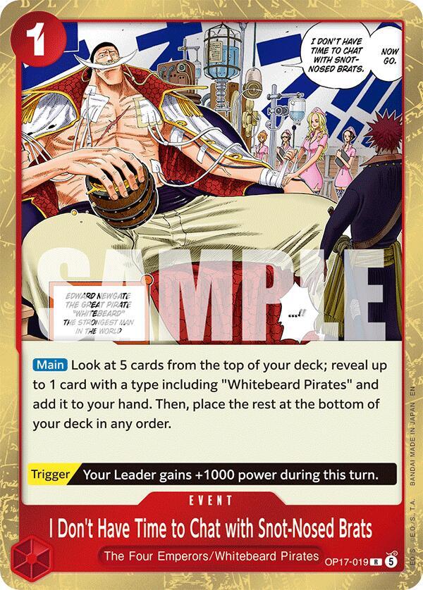 I Don't Have Time to Chat with Snot-Nosed Brats - OP17-019 - Rare Foil (Inglés Foil NM)