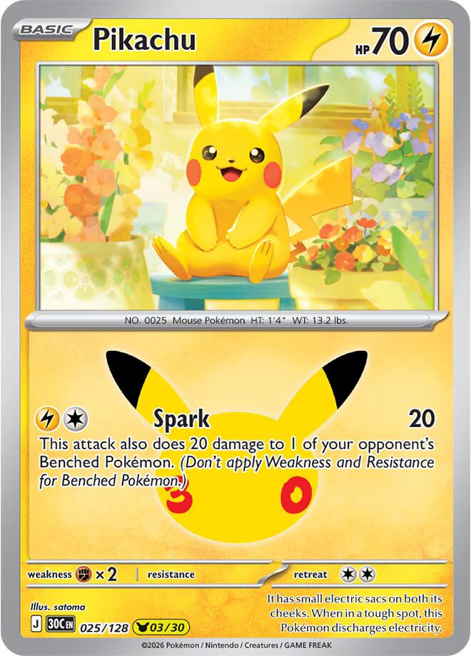 Pikachu - 025/128 - Pikachu Rare (Inglés Foil NM)