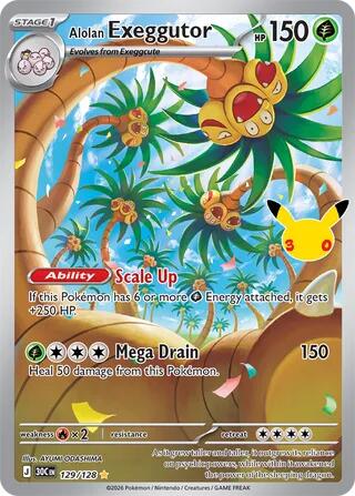 Alolan Exeggutor - 129/128 - Illustration Rare (Inglés Foil NM)