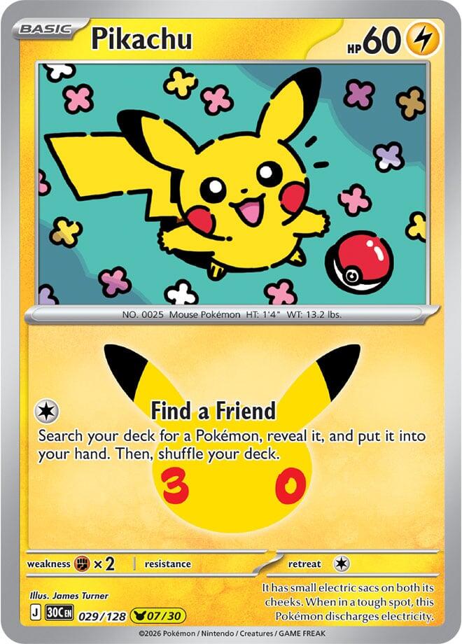 Pikachu - 029/128 - Pikachu Rare (Inglés Foil NM)