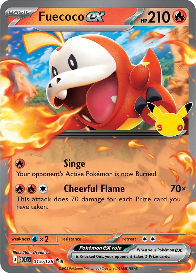 Fuecoco ex - 015/128 - Double Rare (Inglés Foil NM)